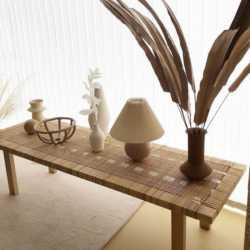 Indonesian Rattan Long Bench – Boho Elegance with Functional Charm - Urban Ashram