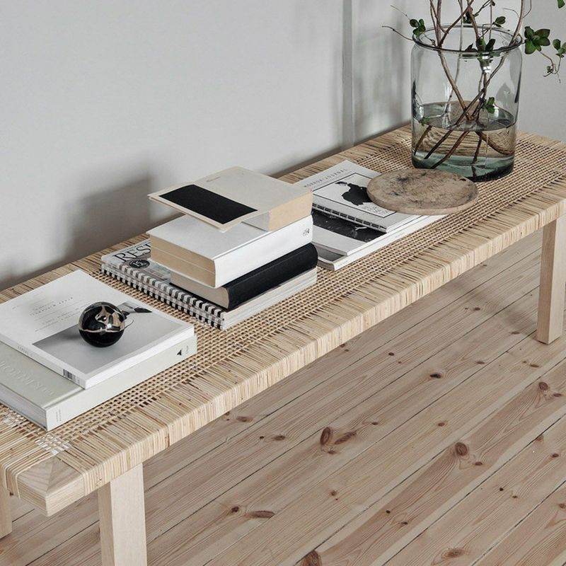 Indonesian Rattan Long Bench – Boho Elegance with Functional Charm - Urban Ashram