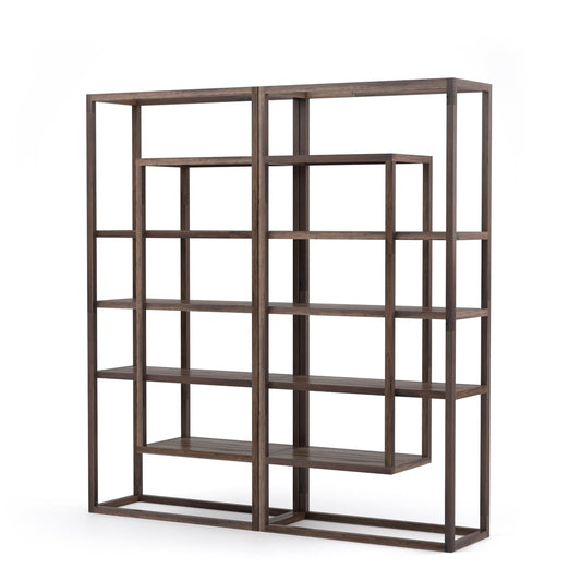 Waylon Double Bookshelf, Harvest Brown - Urban Ashram
