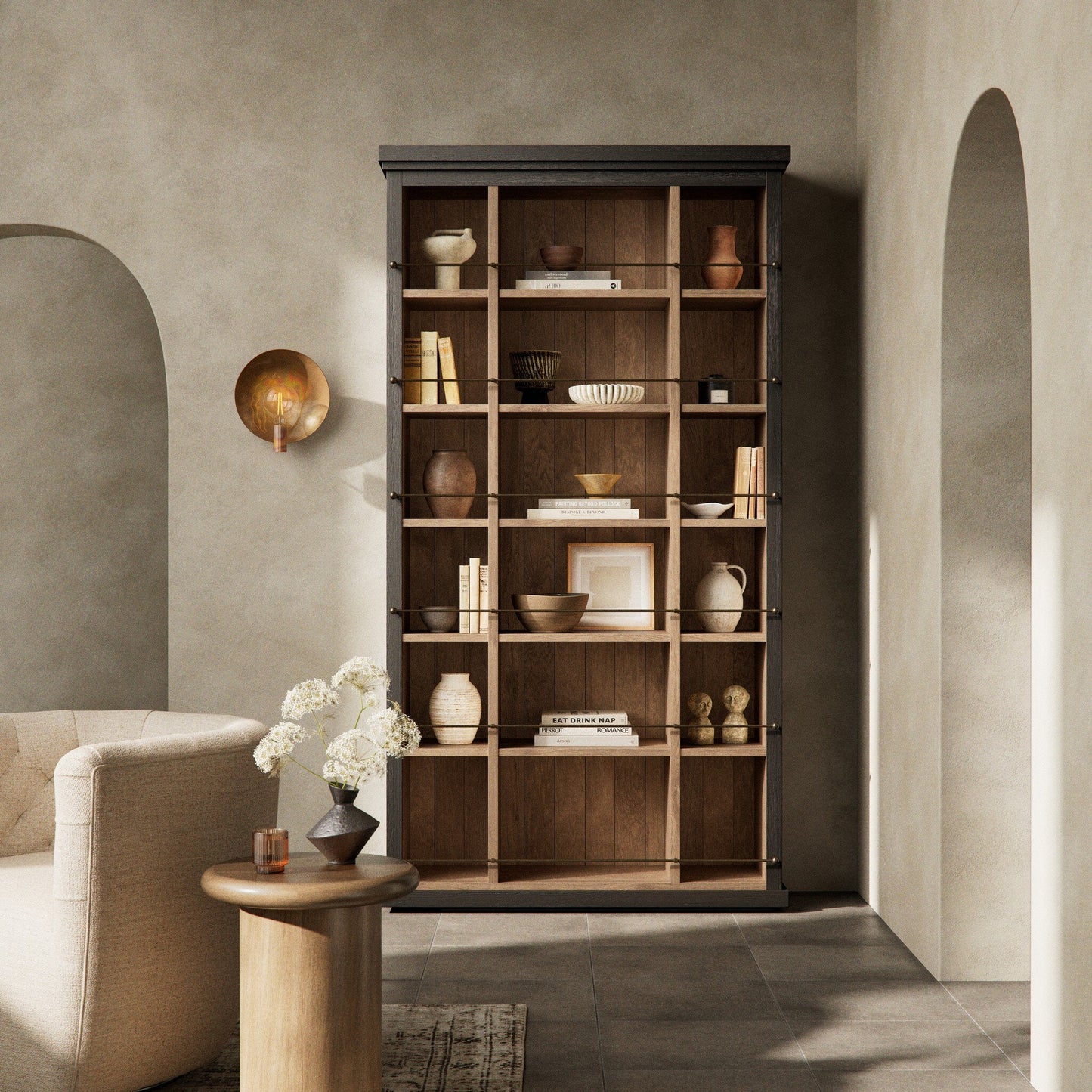 Alistair Bookcase - Smoked Black Veneer - Urban Ashram