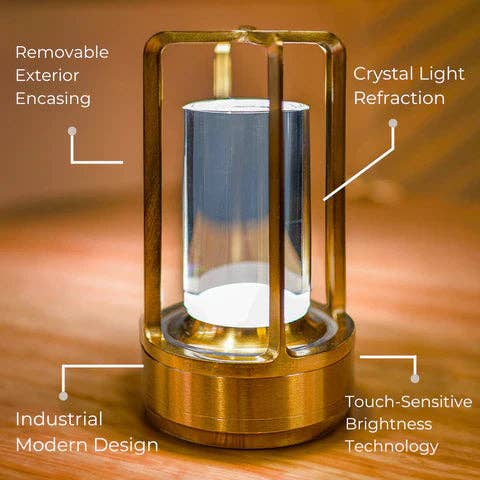 Elegant Crystal Table Lamp - Wireless & Dimmable - Urban Ashram