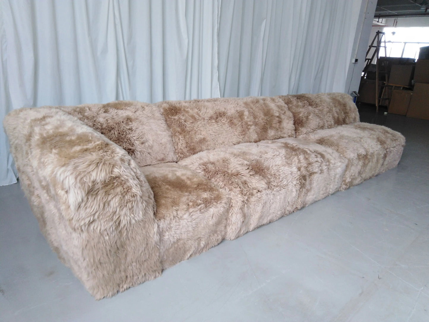 Yeti Embrace Sheepskin Sectional - Espresso