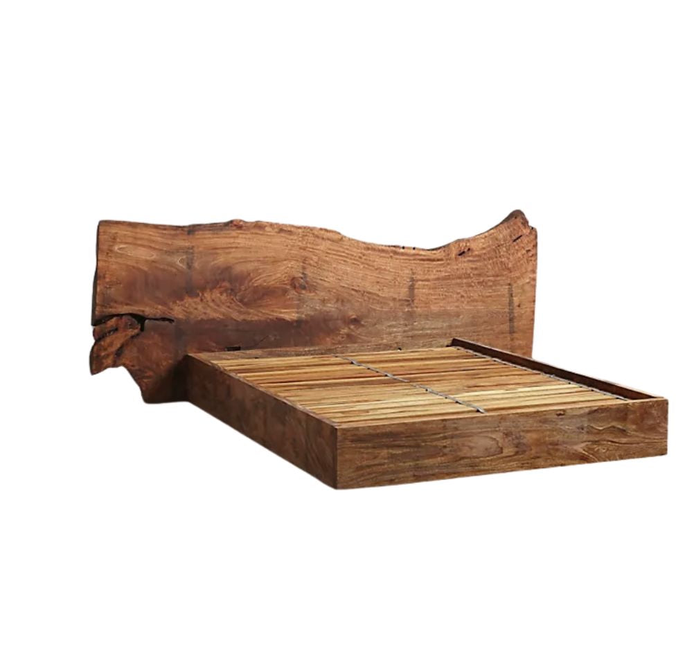 Wabi-sabi Solid Wooden Bed - Urban Ashram
