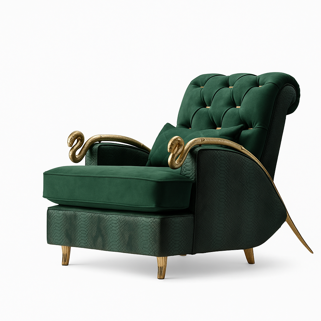 Mid-Century Serpentine Arm Chair