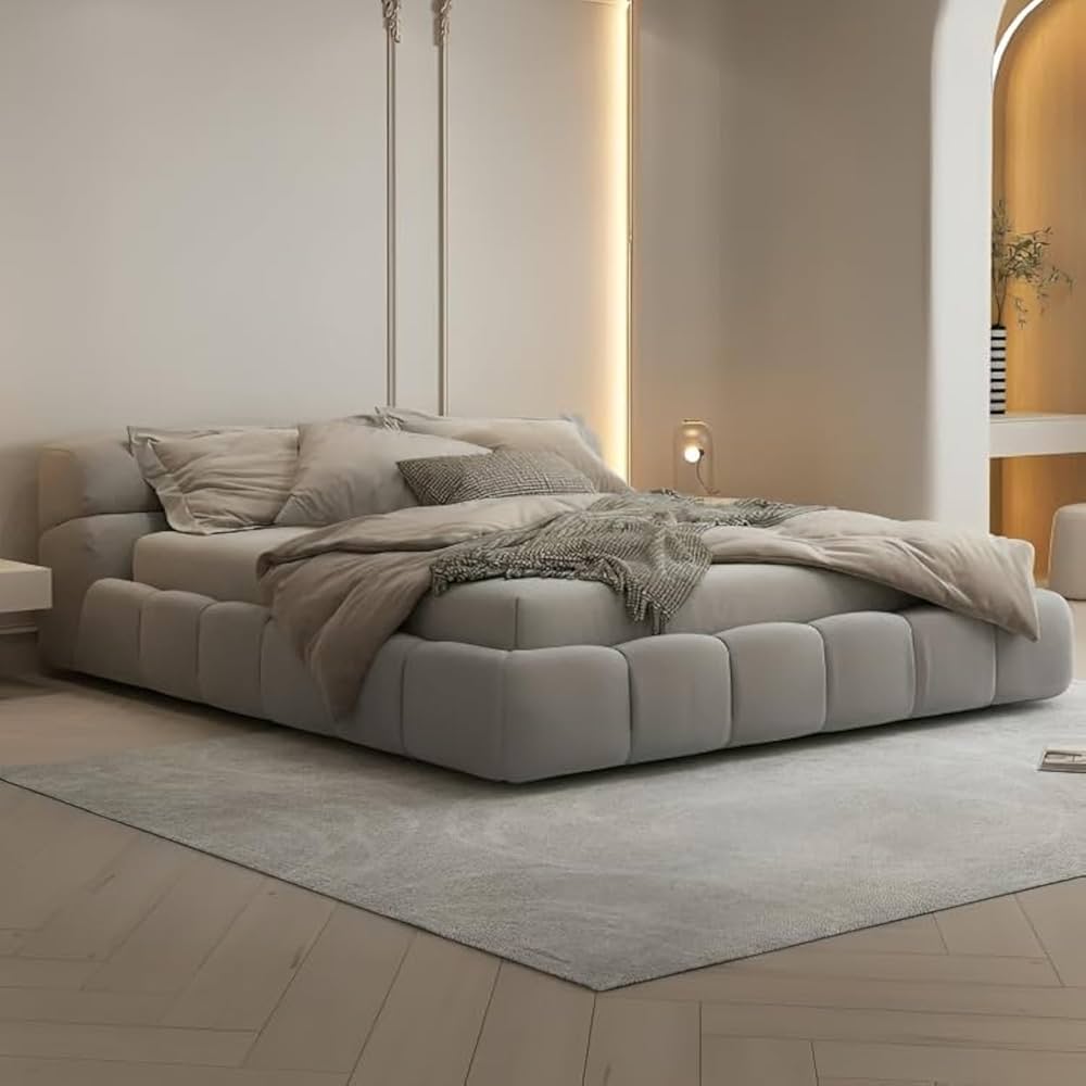 Modern Tufty Zen Bed - Upholstered Velvet - Urban Ashram