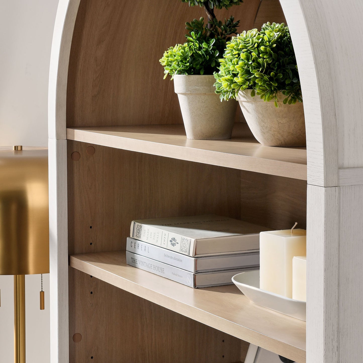Nolan 74" Tall Arched Storage Display Cabinet Bookshelf - Urban Ashram