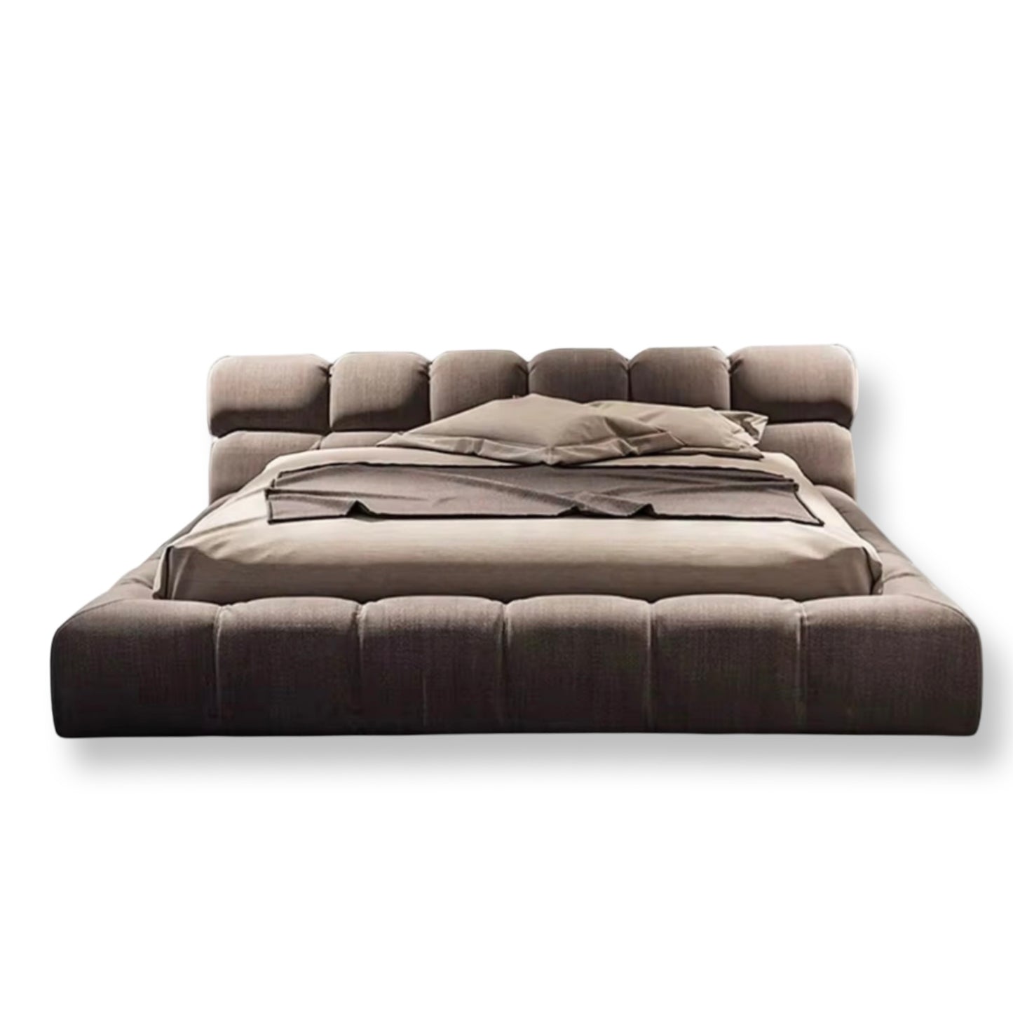 Modern Tufty Zen Bed - Upholstered Linen - Urban Ashram