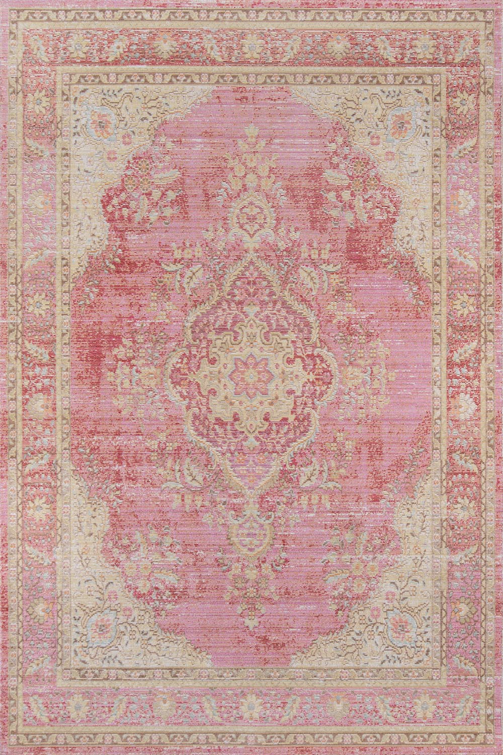 Elegant Pink Medallion Area Rug - Isabella Collection by Momeni - Urban Ashram