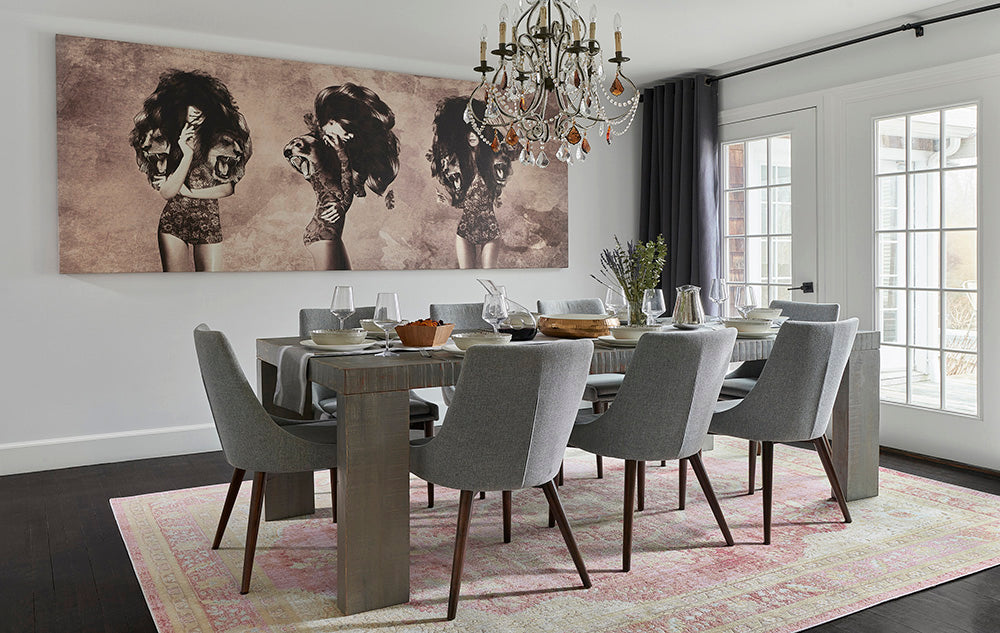 Elegant Pink Medallion Area Rug - Isabella Collection by Momeni - Urban Ashram