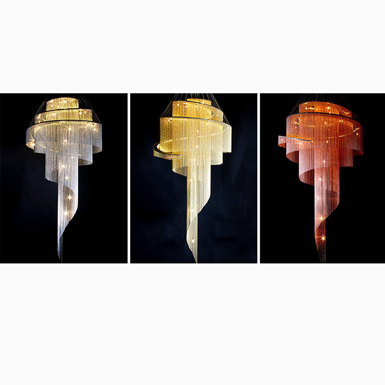 Scandinavian Postmodern Spiral Chandelier