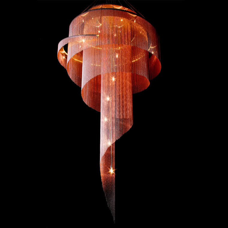 Scandinavian Postmodern Spiral Chandelier