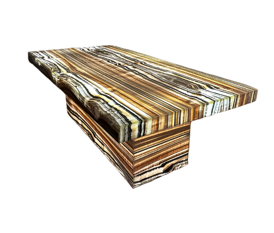 Illuminated Onyx Dining Table with LED Lighting – Luxury Statement Piece - Urban Ashram