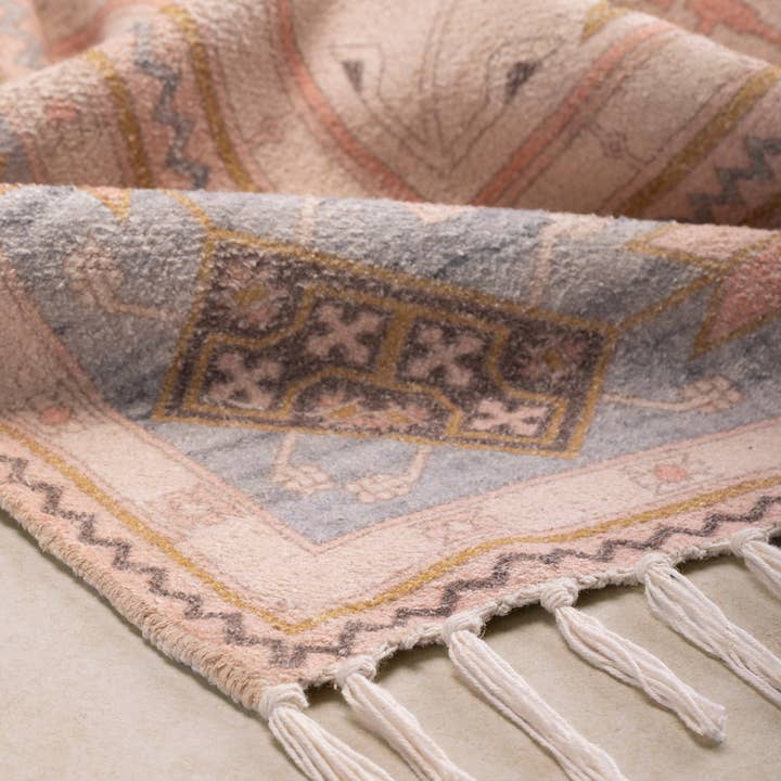 Handwoven Delmar Rug - 5'x8' (Multicolored Cotton) - Urban Ashram