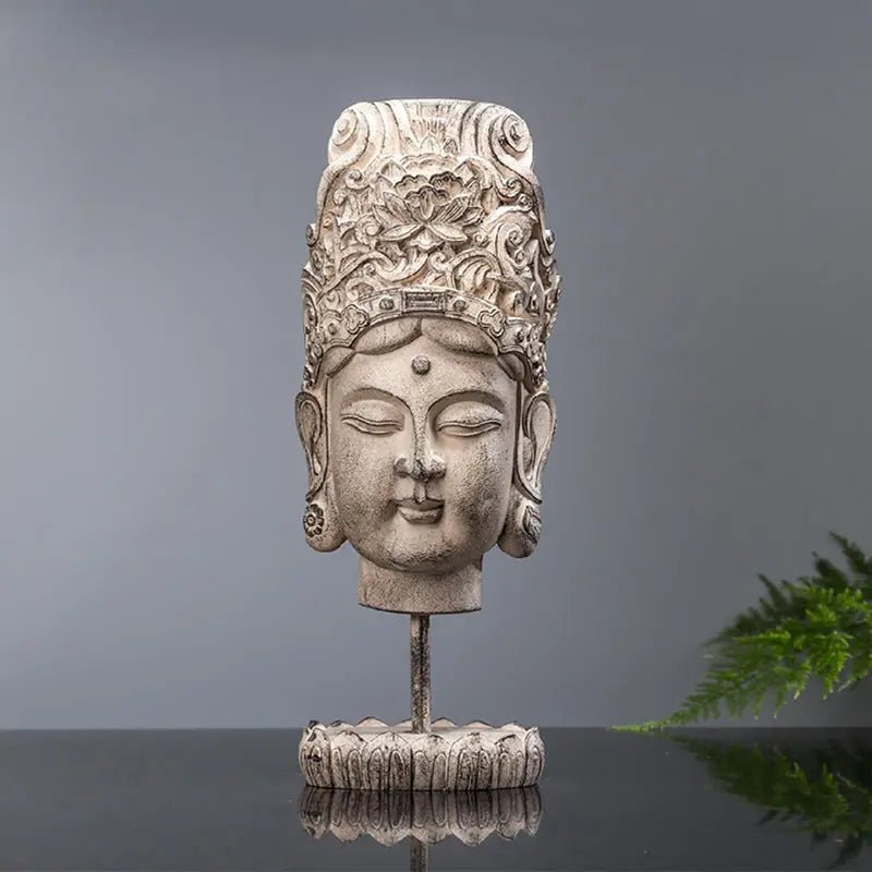 Enlightened Bodhisattva Head Statue - Urban Ashram