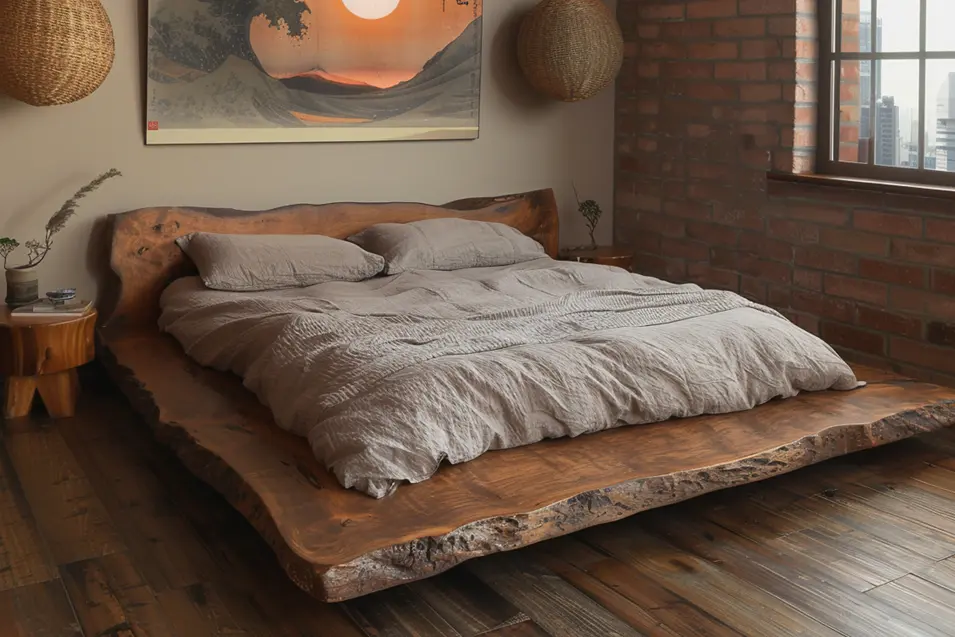 Wabi-sabi Reclaimed Wood Bed
