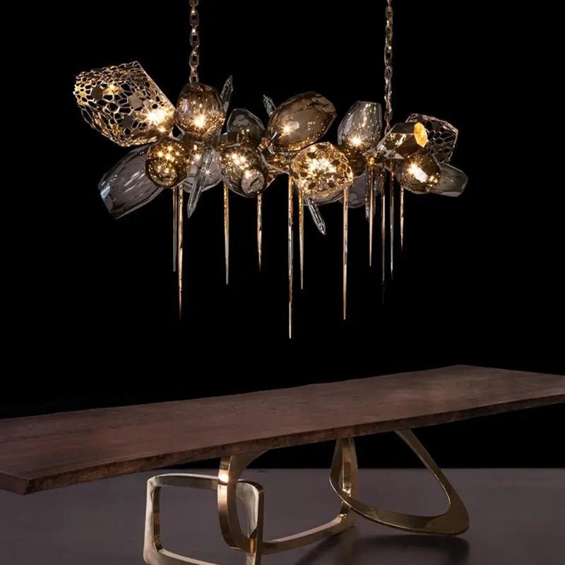 Modern K9 Linear Crystal Glass Chandelier - Urban Ashram