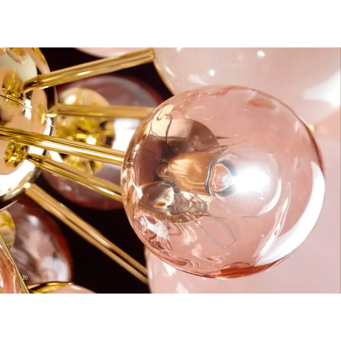 PINK MURANO GLASS CHANDELIER | DE SILVA DESIGN CLPT80CF