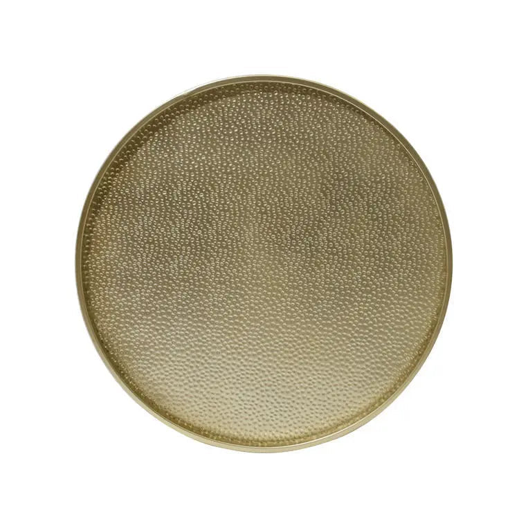 Round Gold Hammered Iron Coffee Table - Urban Ashram