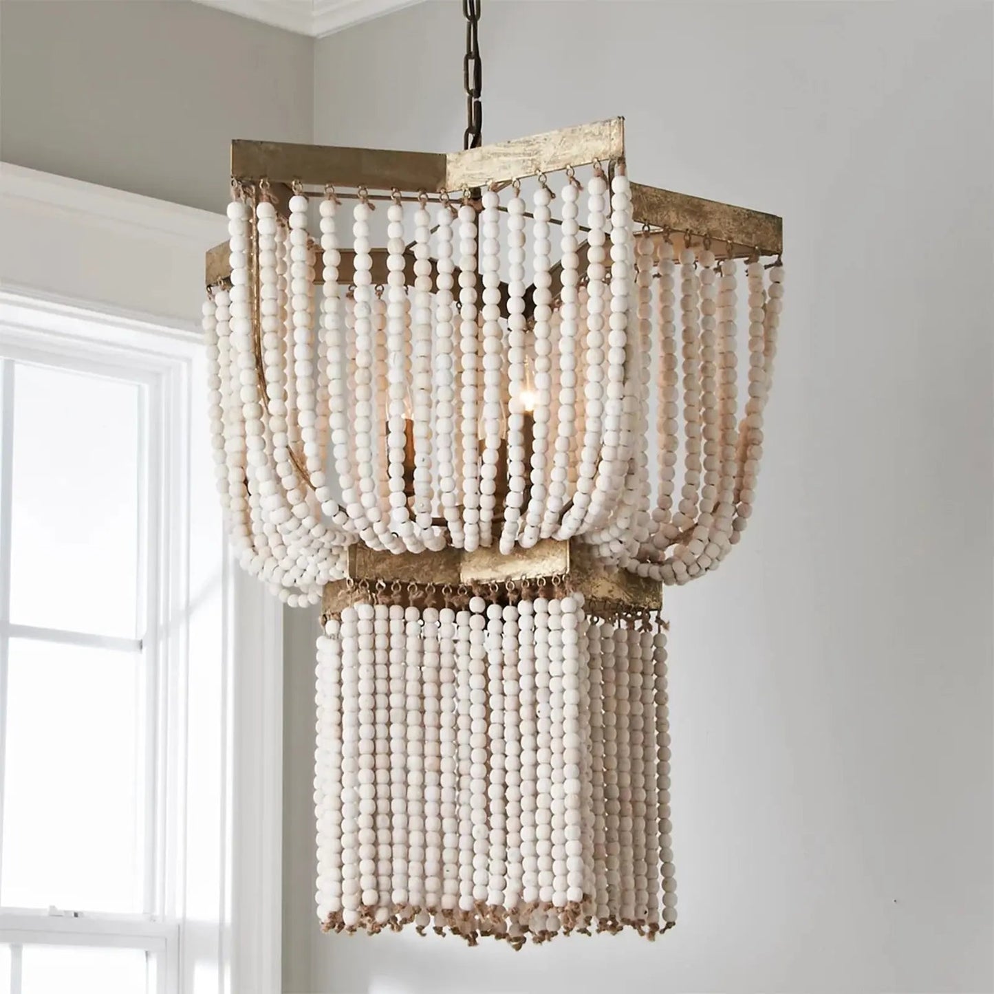 Valencia Wooden Beaded Chandelier - Urban Ashram