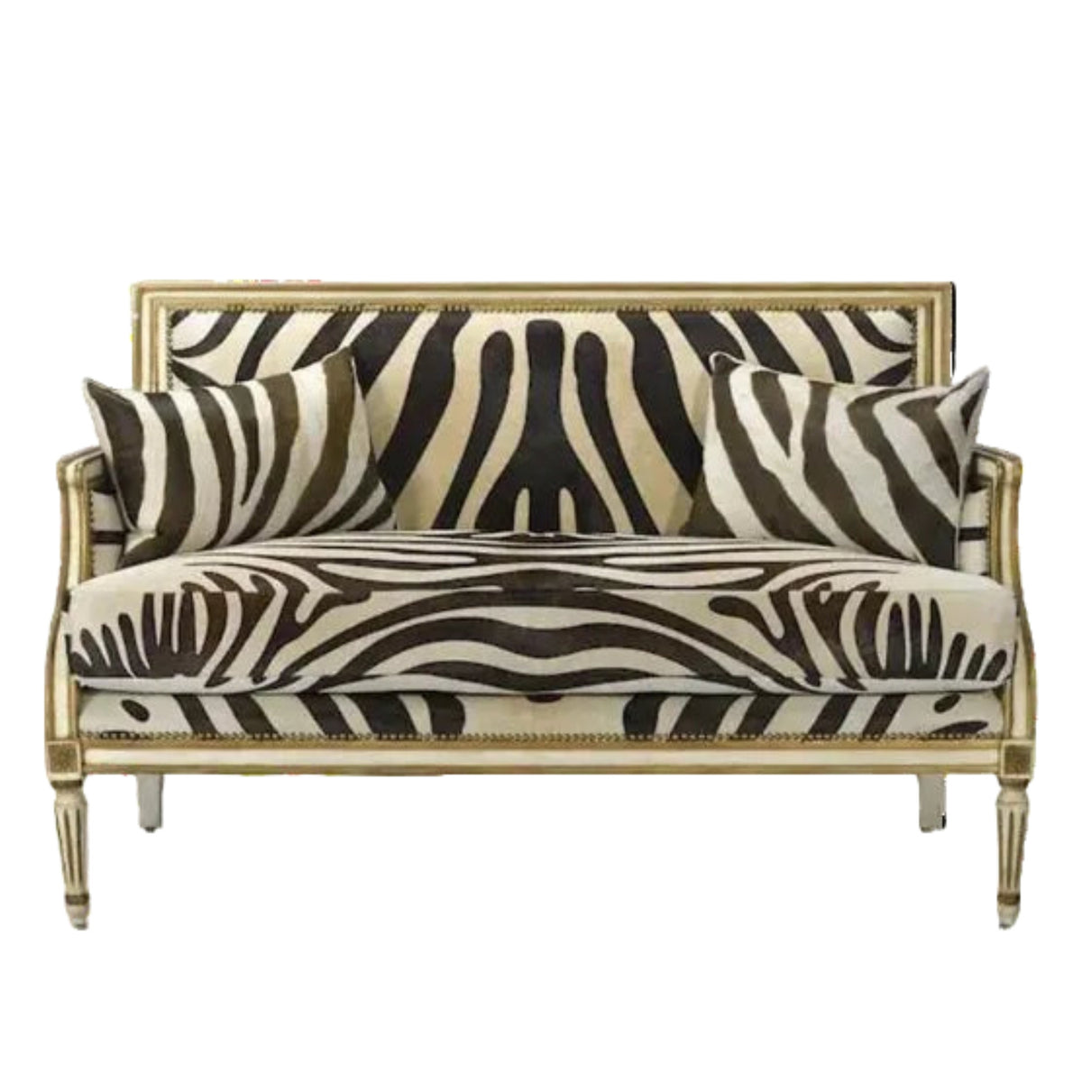 Louis XVI Zebra Giltwood Settee