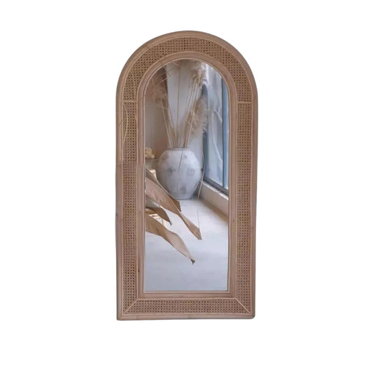 Rattan Wicker Floor Mirror