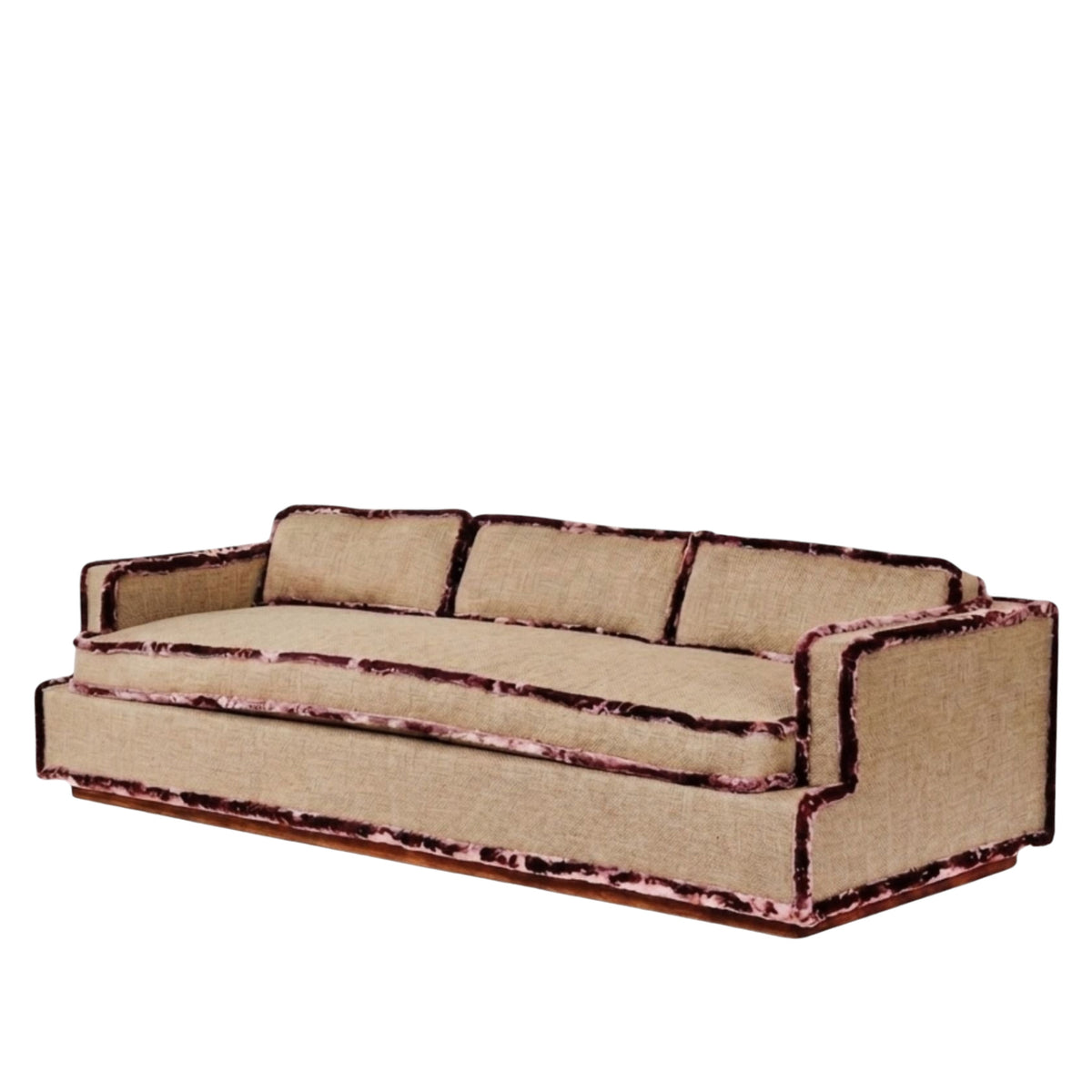 Apel Tuxedo Sofa in Silk-Trimmed Linen