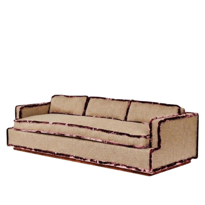 Apel Tuxedo Sofa in Silk-Trimmed Linen