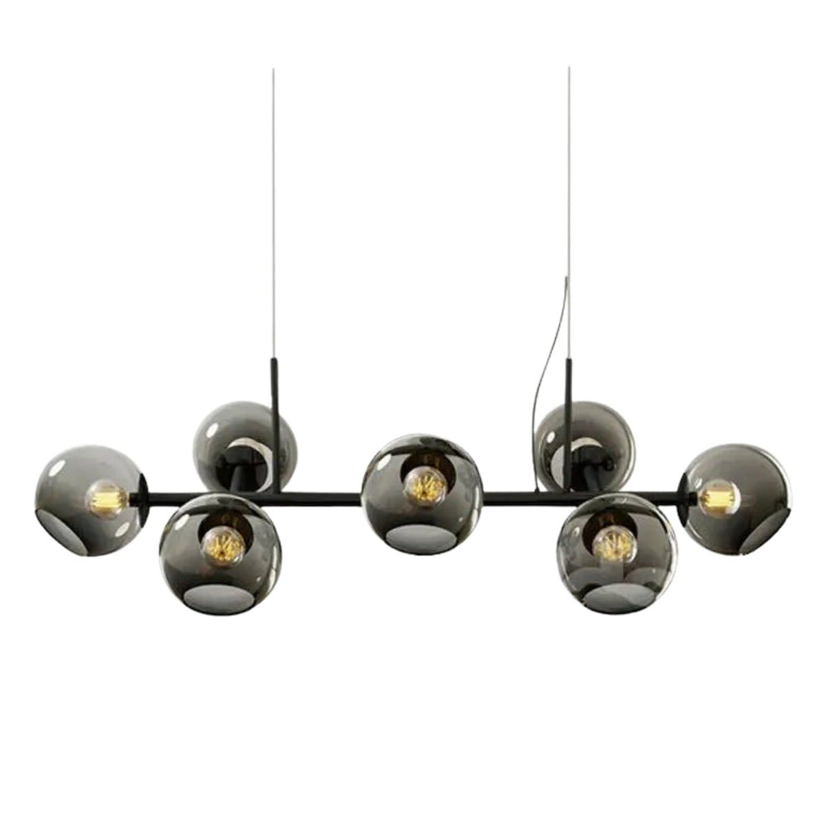 Essence 8 Glass Globe Modern Linear Chandelier