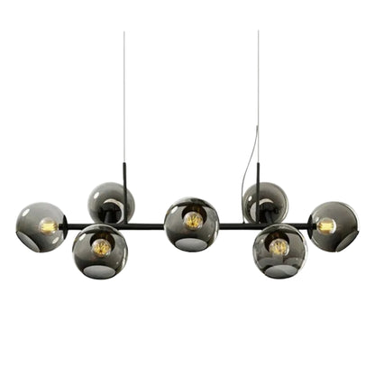 Essence 8 Glass Globe Modern Linear Chandelier