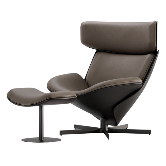Ferraro Contour Swivel Lounge Chair & Ottoman