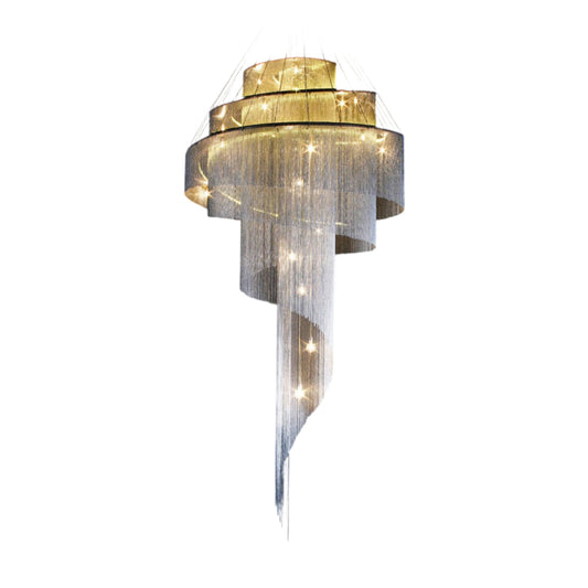 Scandinavian Postmodern Spiral Halo Chandelier