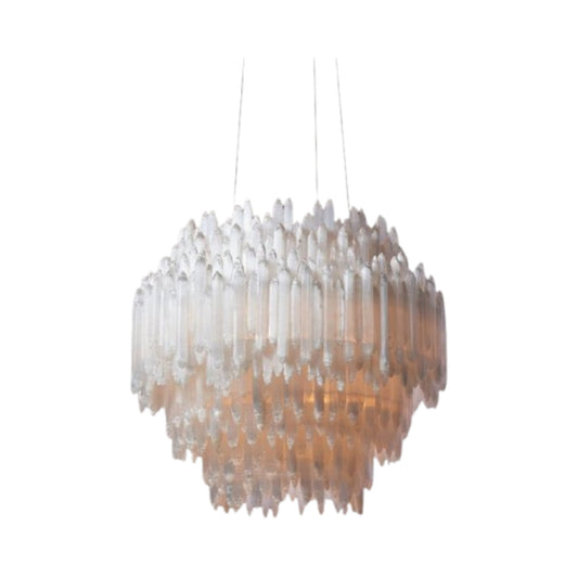 Selenite Crystal Chandelier on white background