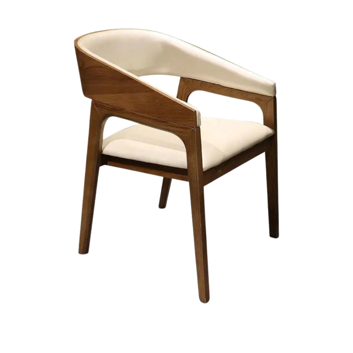 Solid Armrest Walnut Wood Mid Century Modern Dining Chair