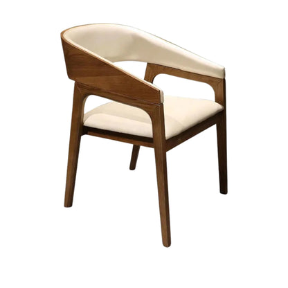 Solid Armrest Walnut Wood Mid Century Modern Dining Chair