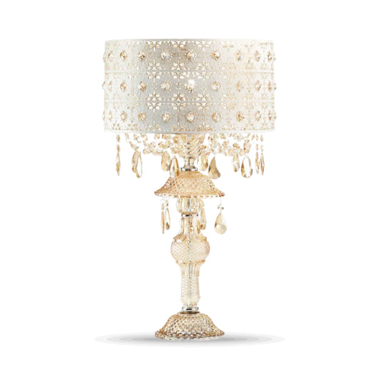 Champagne Jeweled Table Lamp on white background