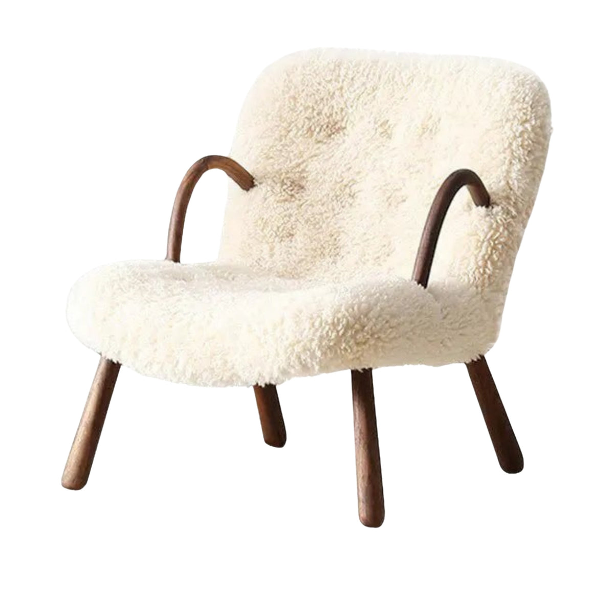Clam Sheepskin Lounge Chair & Ottoman