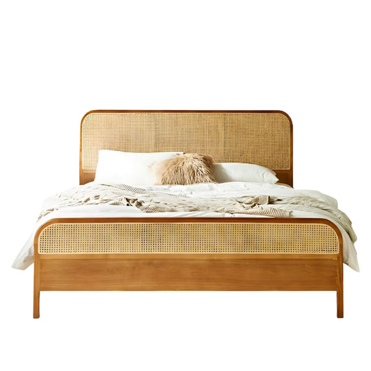 Tula Wooden Rattan Bed