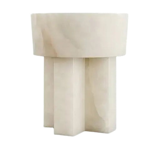 Constantine White Onyx Side Table