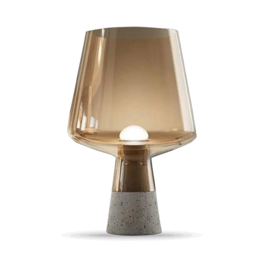 Delphi Stone And Smoked Glass Scandinavian Desk Lamp on white background