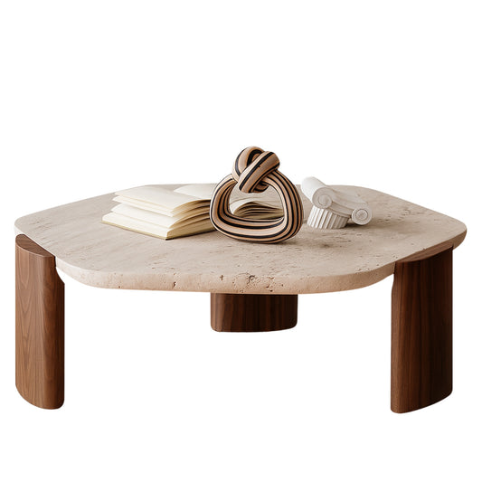 Delphi Travertine Low Nordic Coffee Table