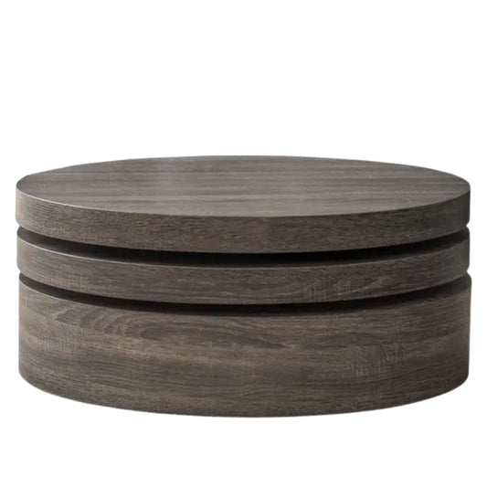 Lenox Oval mod Rotating Wood Coffee Table