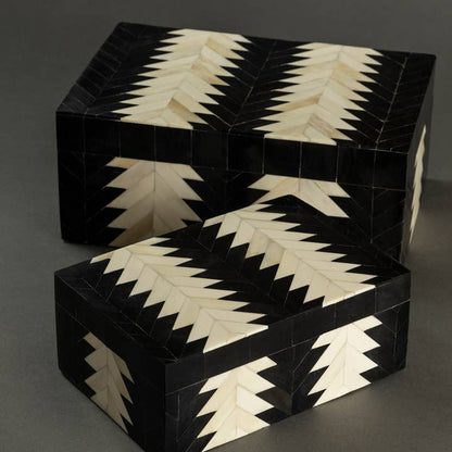 Set of 2 Wholesale Decorative Venota Boxes - Bone and Horn - Urban Ashram
