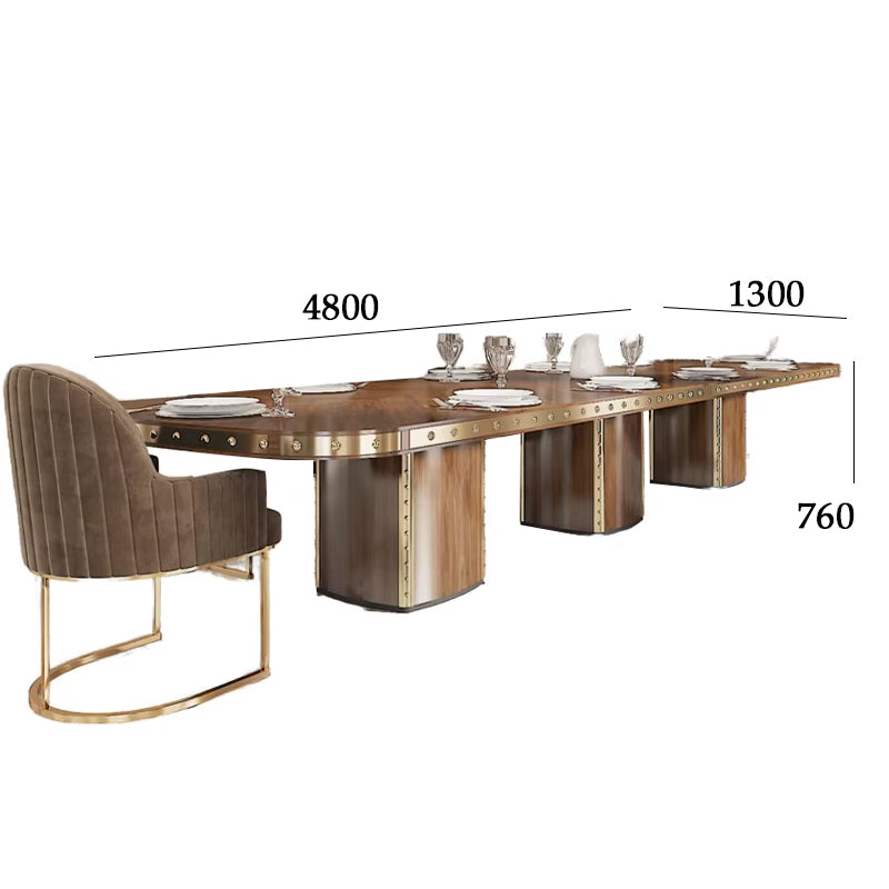 Classical dining room furniture 4m solid wood dining table – top-down view