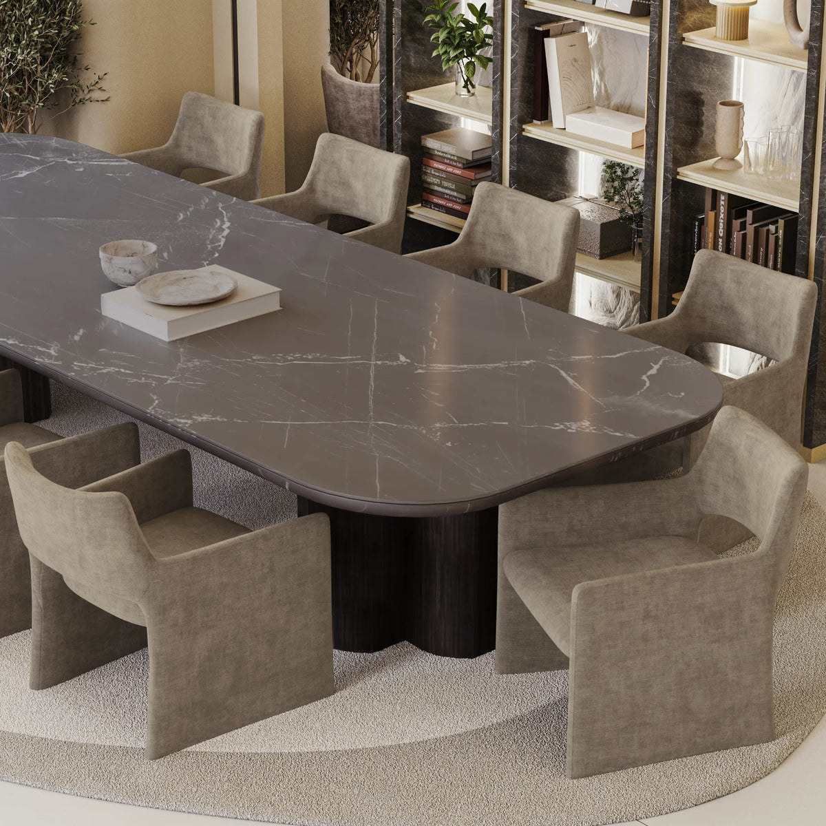 Lina Modern Velvet Armchair in Sandstone – alternate angle