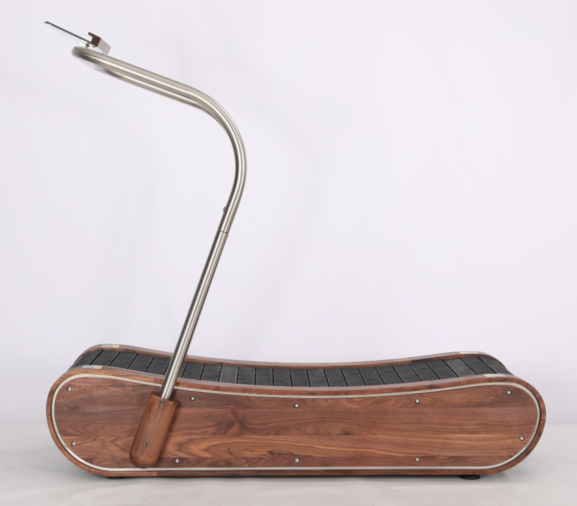 Lotus Momentum Arc – Luxury Wood Curve Treadmill in Ash for Designer Home Gyms - Urban Ashram