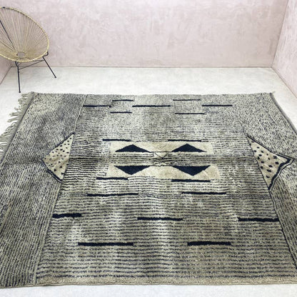 Handmade Beni Ourain Wool Rug | Authentic Moroccan Area Carpet - Urban Ashram