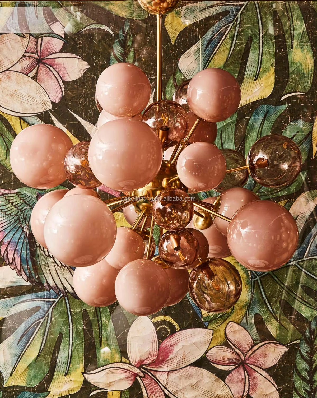Luna Rosé Murano Chandelier – side view