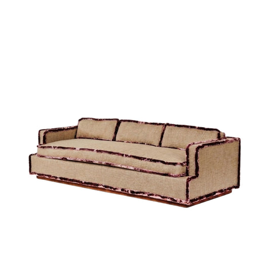Apel Tuxedo Sofa in Silk-Trimmed Linen