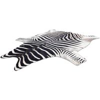 Silver Splash Zebra Cowhide Hand-Finished Metallic Hide Rug