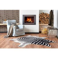 Silver Splash Zebra Cowhide Hand-Finished Metallic Hide Rug